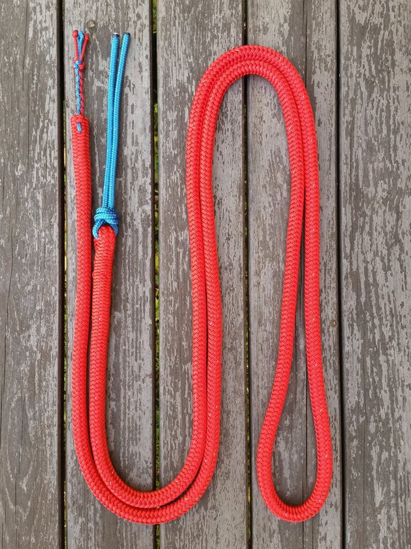 Lead Rope With Four Strand Braid Tassel And Rope Popper 14 Mm 3 M Red